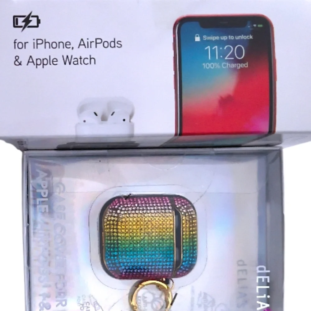 🌻 Apple Charging Station Rhinestone AirPods Case 4 Apple Watch & iPhone